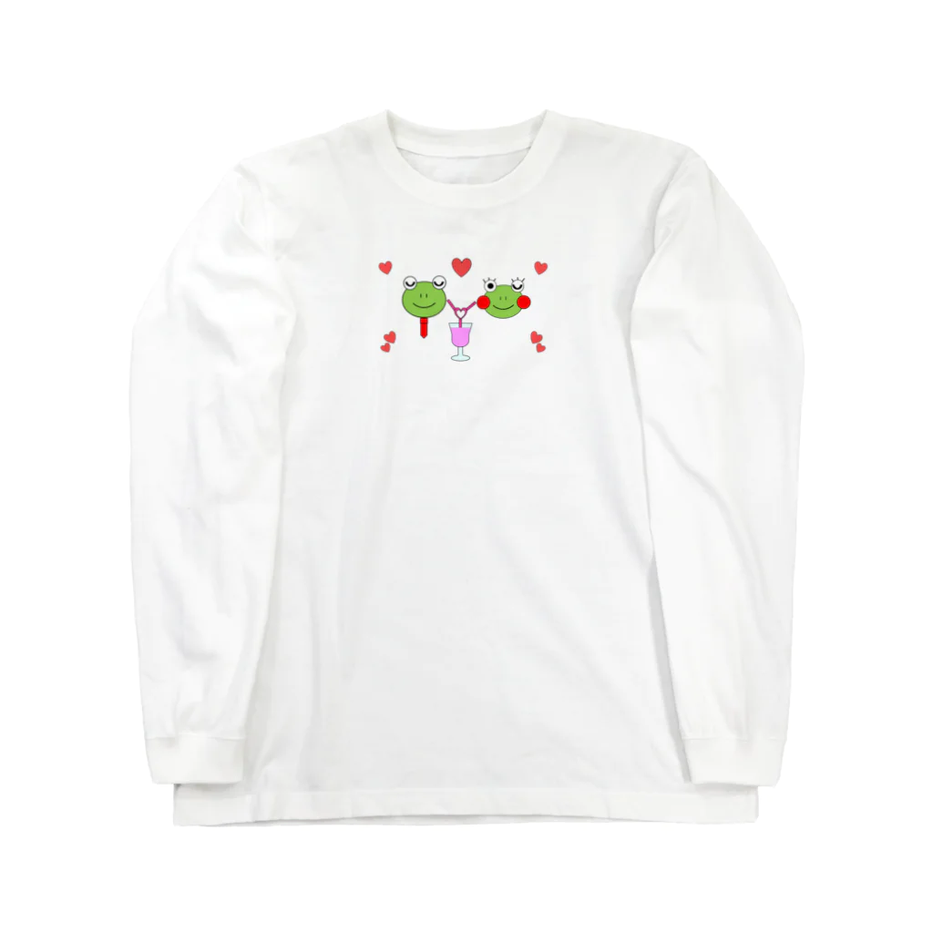 🐸かえるさんと仲間たち🐸のデート中のかえるさん Long Sleeve T-Shirt