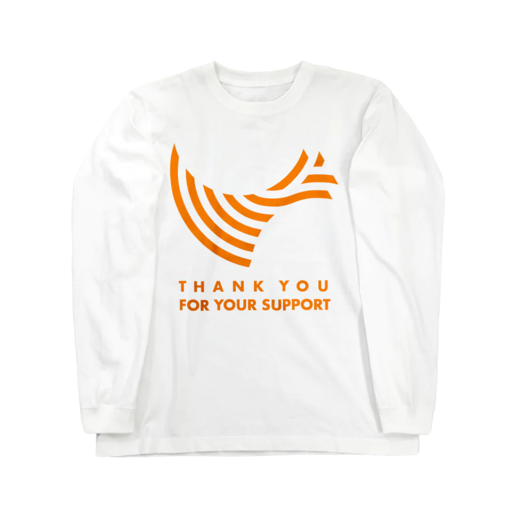 OHINERI SHOPのTHANK YOU FOR YOUR SUPPORT / ORANGE ロングスリーブTシャツ