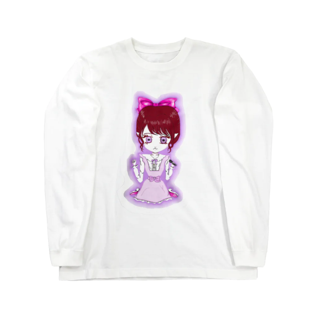 妖怪 水姫城-Yokai.Mizukijyo-ฅ^ơωơ^ฅ♡の🎀👻ネコちゃんฅ^ơωơ^ฅ♡ ロングスリーブTシャツ