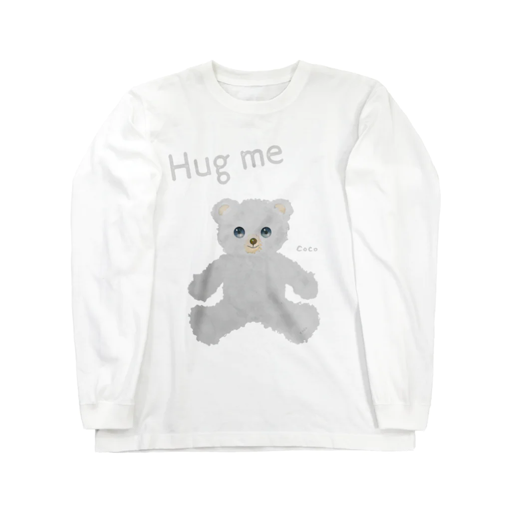 cocoartの雑貨屋さんの【Hug me】（白くま） ロングスリーブTシャツ