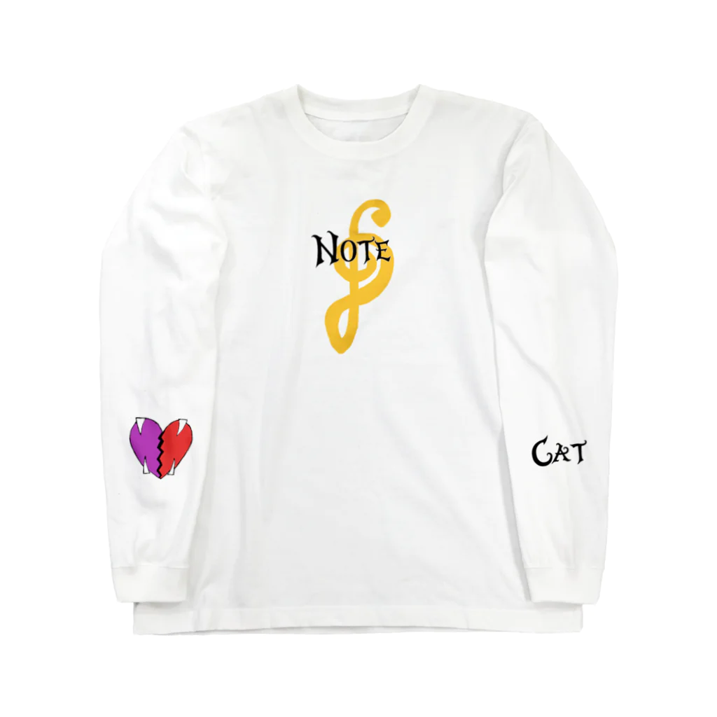 Catの音符　ロングスリーブTシャツ Long Sleeve T-Shirt