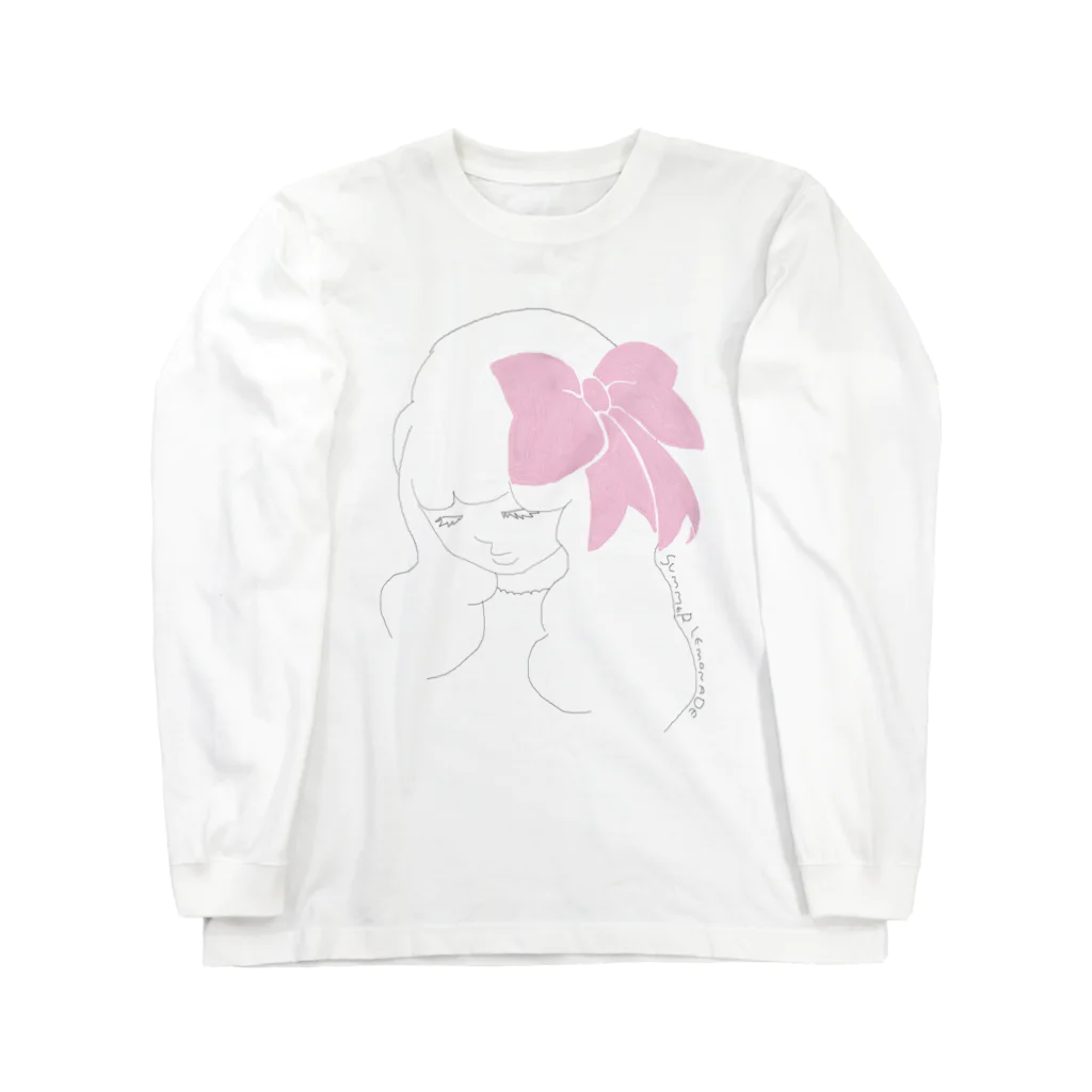 レモンスカッシュの泡のピンクのリボンの子 Long Sleeve T-Shirt