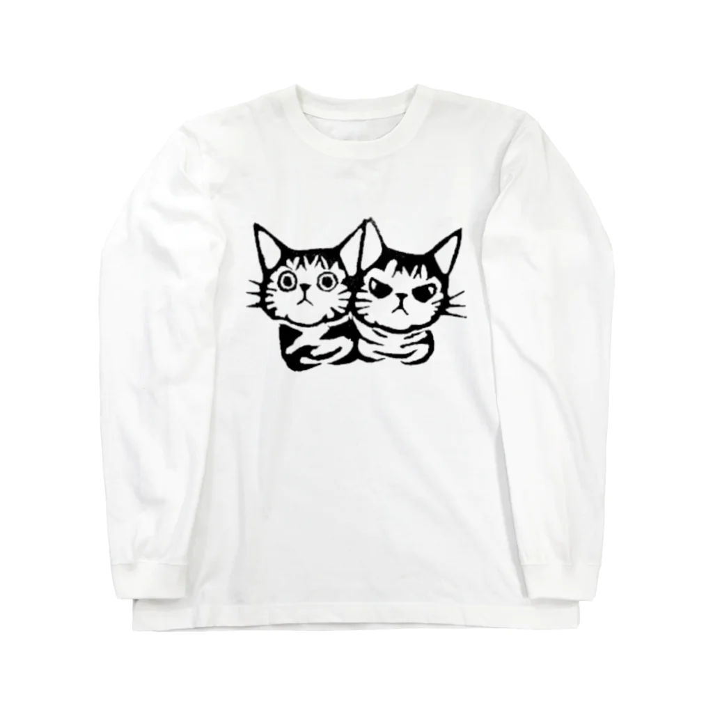 Sion-catの仲良しにゃんこ ロングスリーブTシャツ