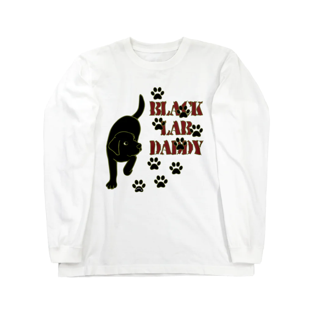 ハッピー・ラブラドールズのBlack Lab Daddy　ブラックラブラドール Long Sleeve T-Shirt