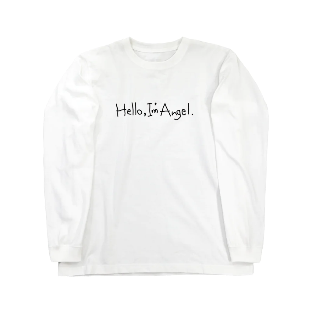【USAGISKI】(ウサギスキー)のHello,I'm Angel. 黒字両面印刷 Long Sleeve T-Shirt