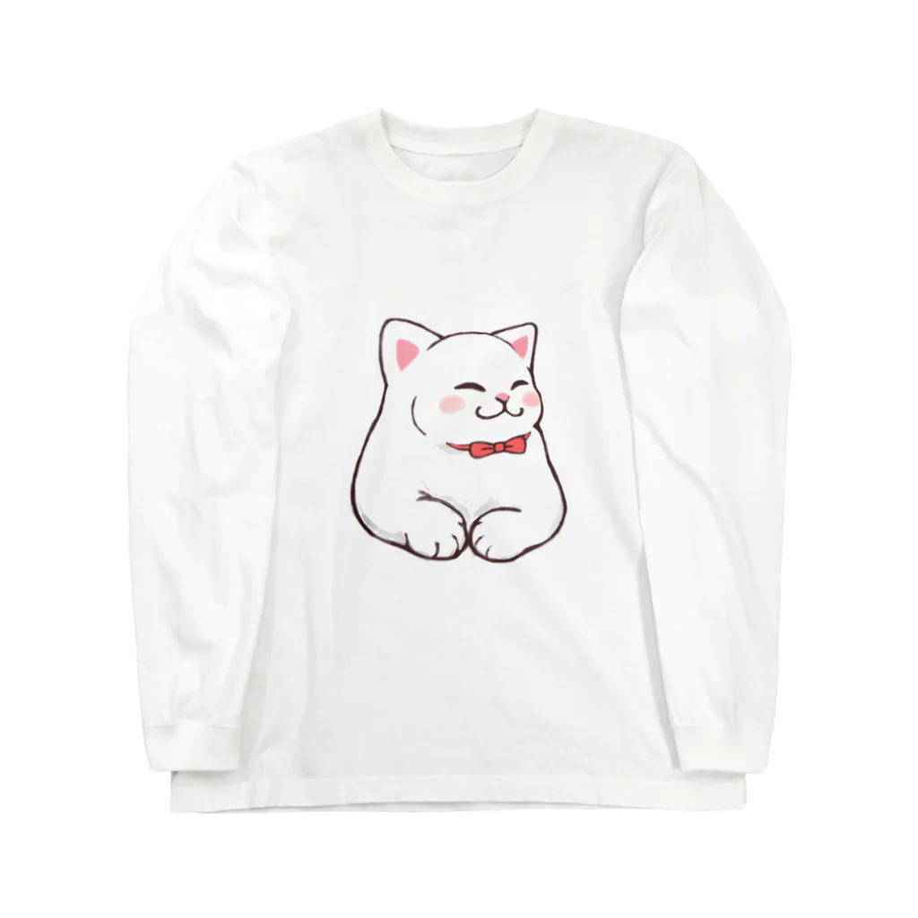 ふわにゃんshopのごきげんにゃんこ ロングスリーブTシャツ