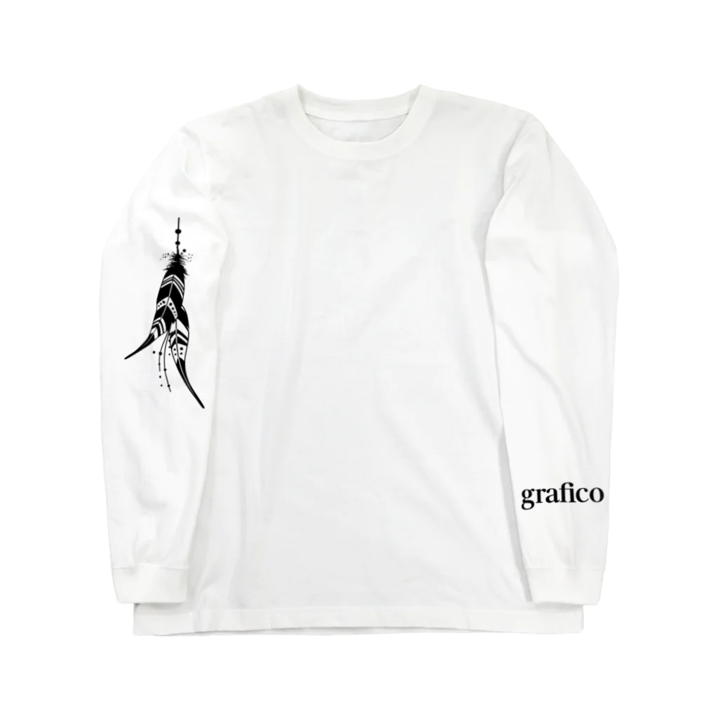 graficoのPlume (feather) ロングスリーブTシャツ