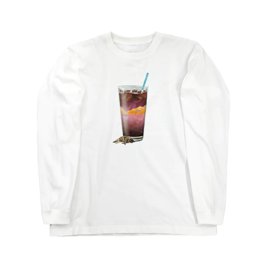 ミウラエツコの黄昏時のアイスコーヒー。時々落ち猫 Long Sleeve T-Shirt