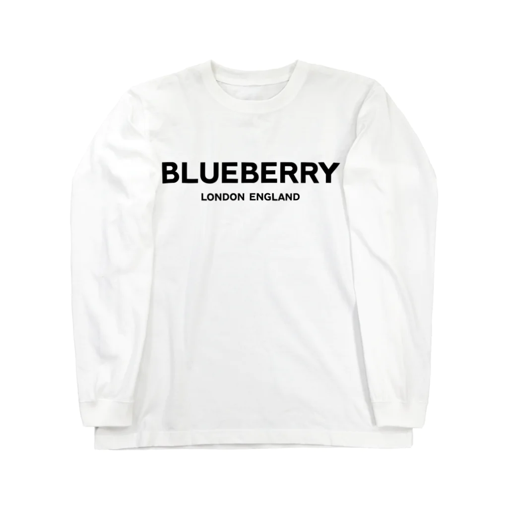 TOKYO LOGOSHOP 東京ロゴショップのBLUEBERRY LONDON ENGLAND-ブルーベリー ロンドン イングランド- 黒ロゴ Long Sleeve T-Shirt