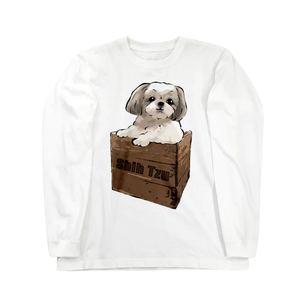 犬グッズの店しえるぶるーの箱入りシーズー Long Sleeve T-Shirt