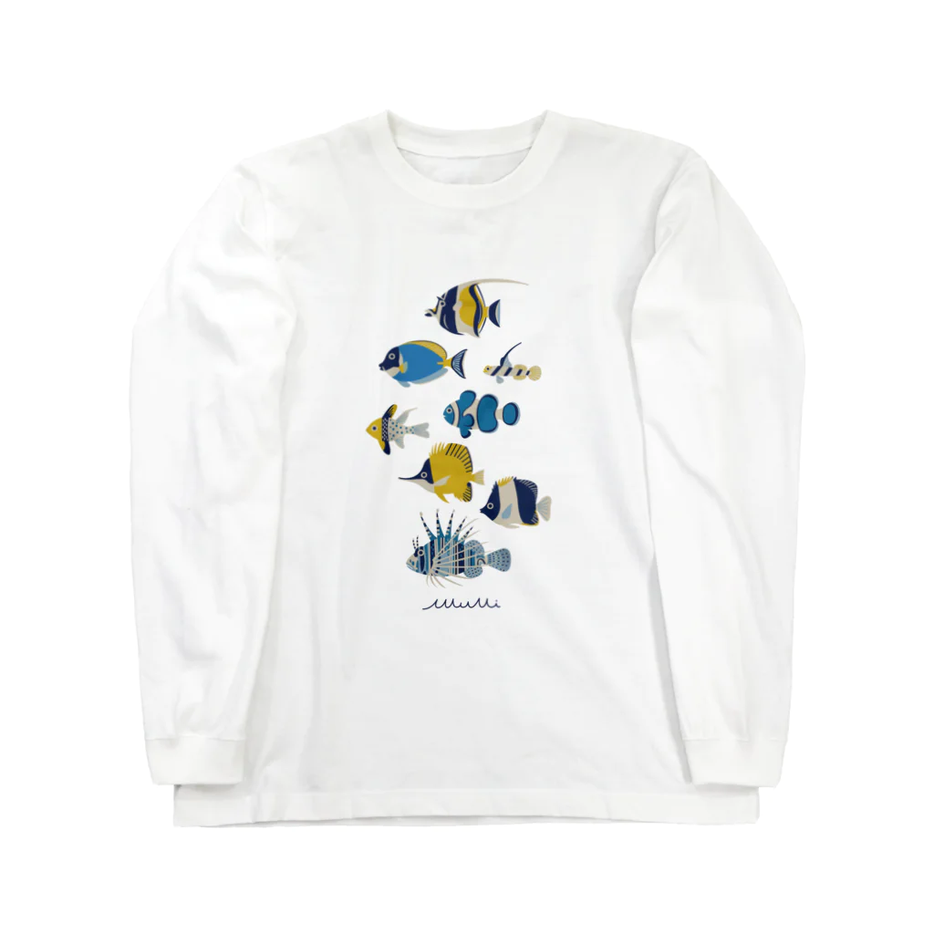 Astrio SUZURI店のお魚いろいろ 縦2 ロングスリーブTシャツ