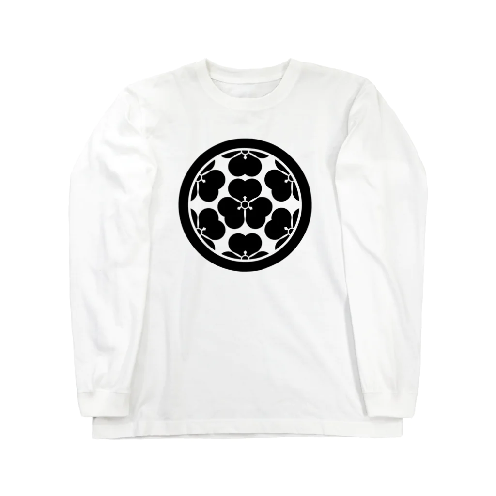 戦国神社 -戦国グッズ専門店-の長宗我部元親【七つ片喰】 Long Sleeve T-Shirt