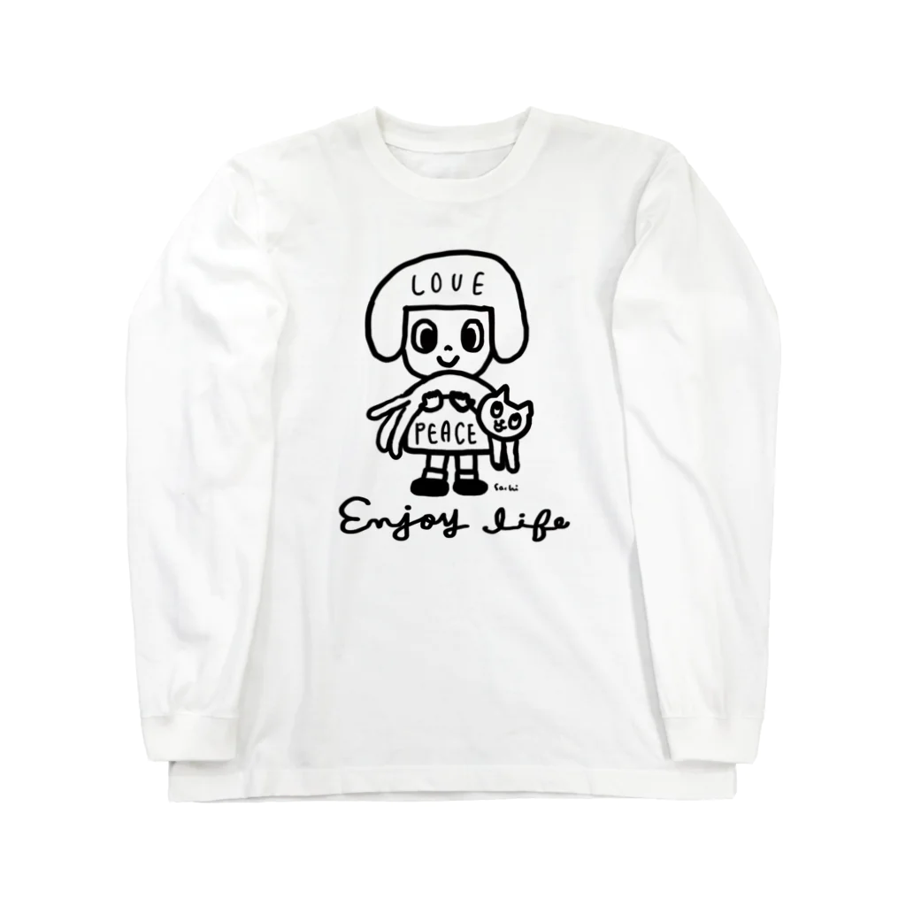 天明幸子　SUZURI  オフィシャルショップのlove & peace Long Sleeve T-Shirt