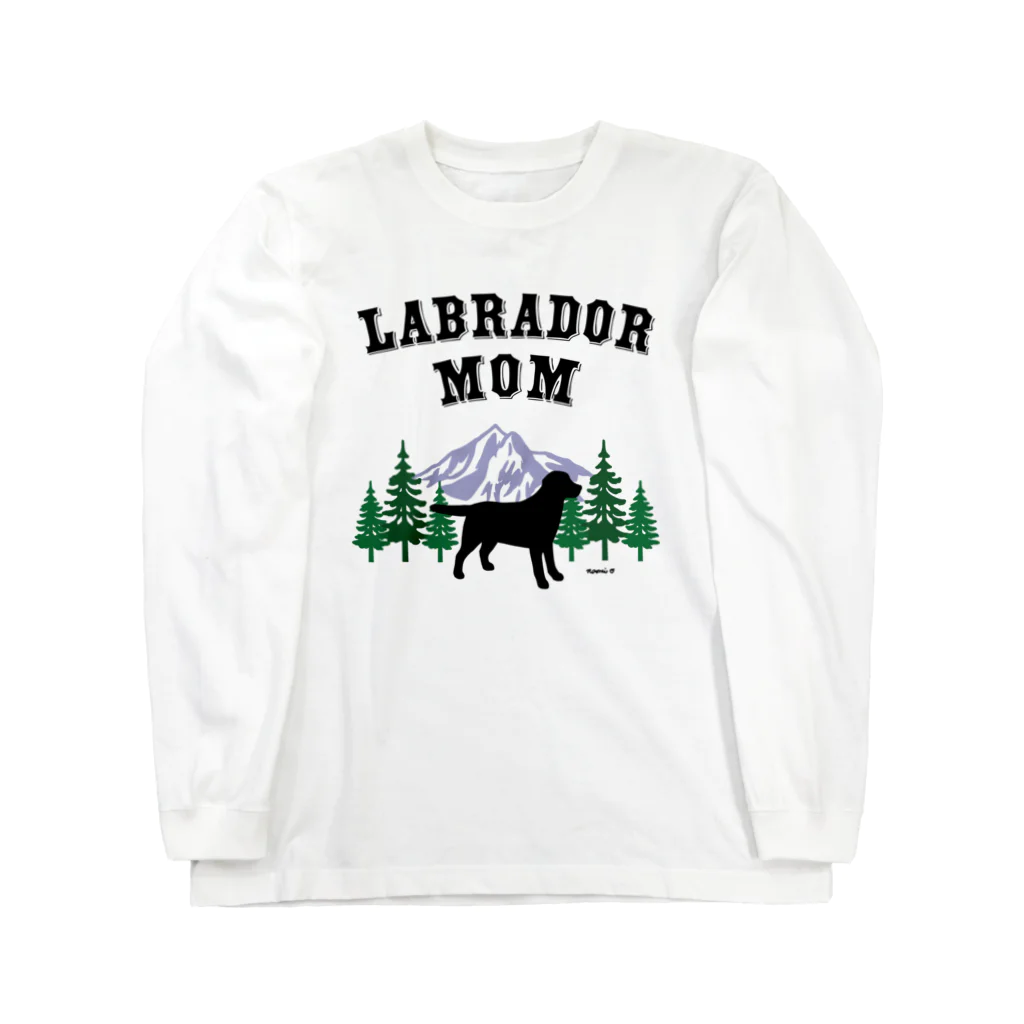 ハッピー・ラブラドールズのLabrador Mom ブラックラブラドール ロングスリーブTシャツ