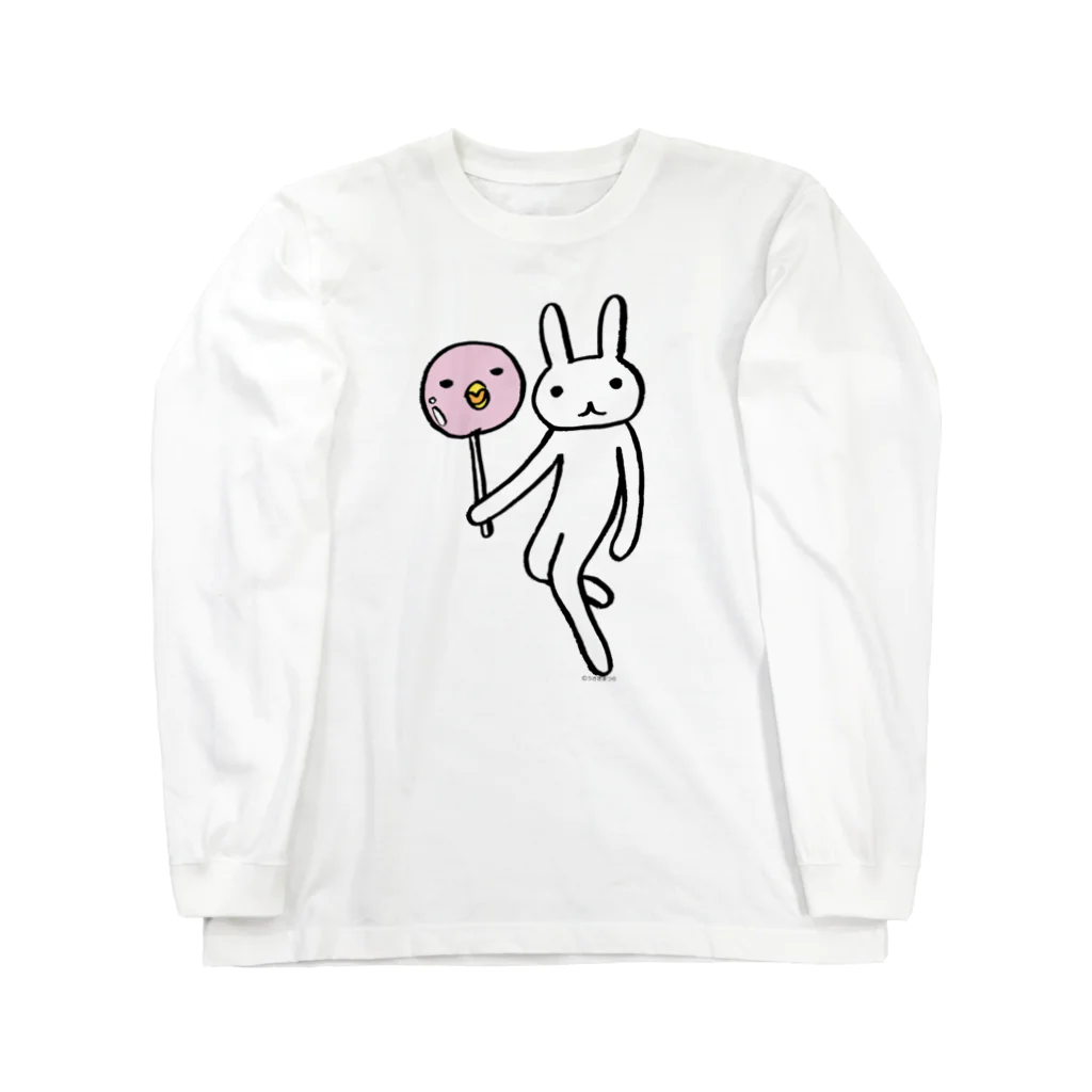 うさぎまつりのことりキャンデー ロングスリーブTシャツ