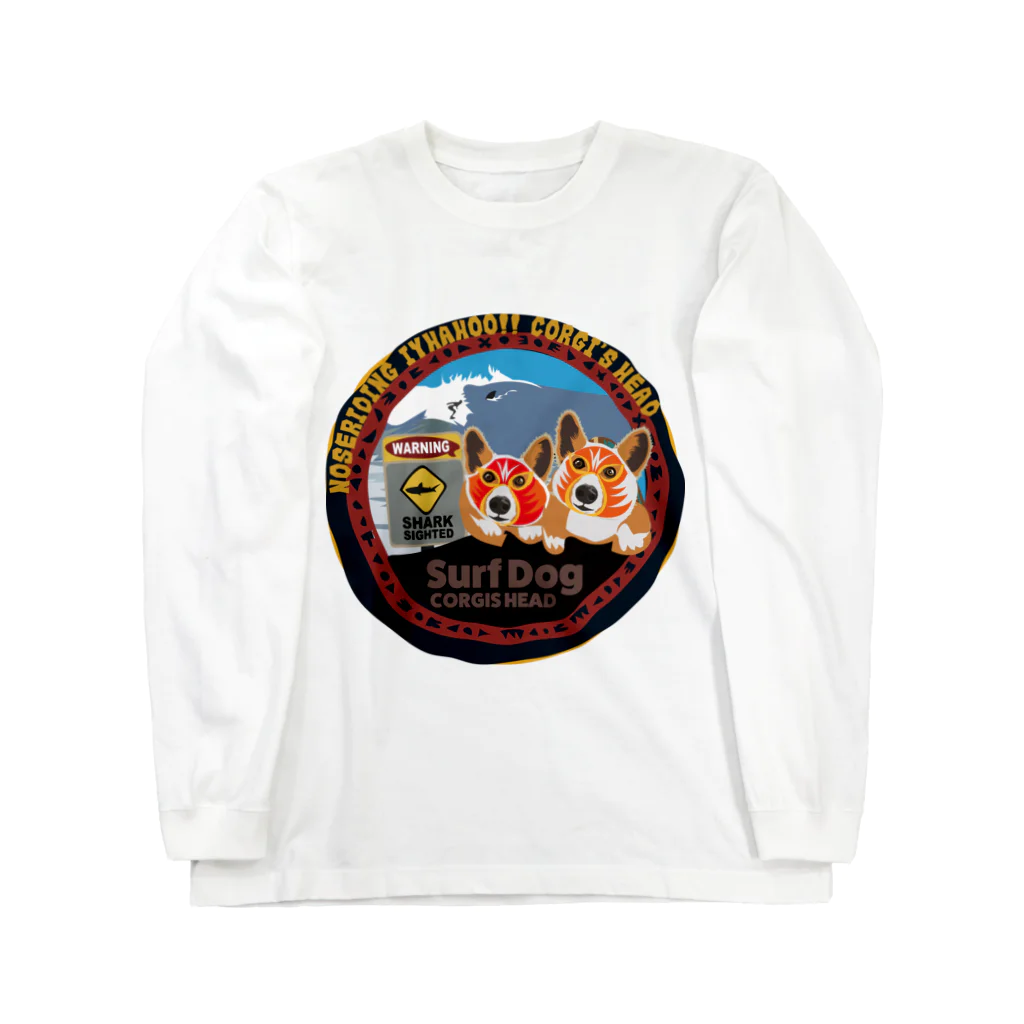 SantaClodaのコーギーズヘッドのマスクコーギー Long Sleeve T-Shirt