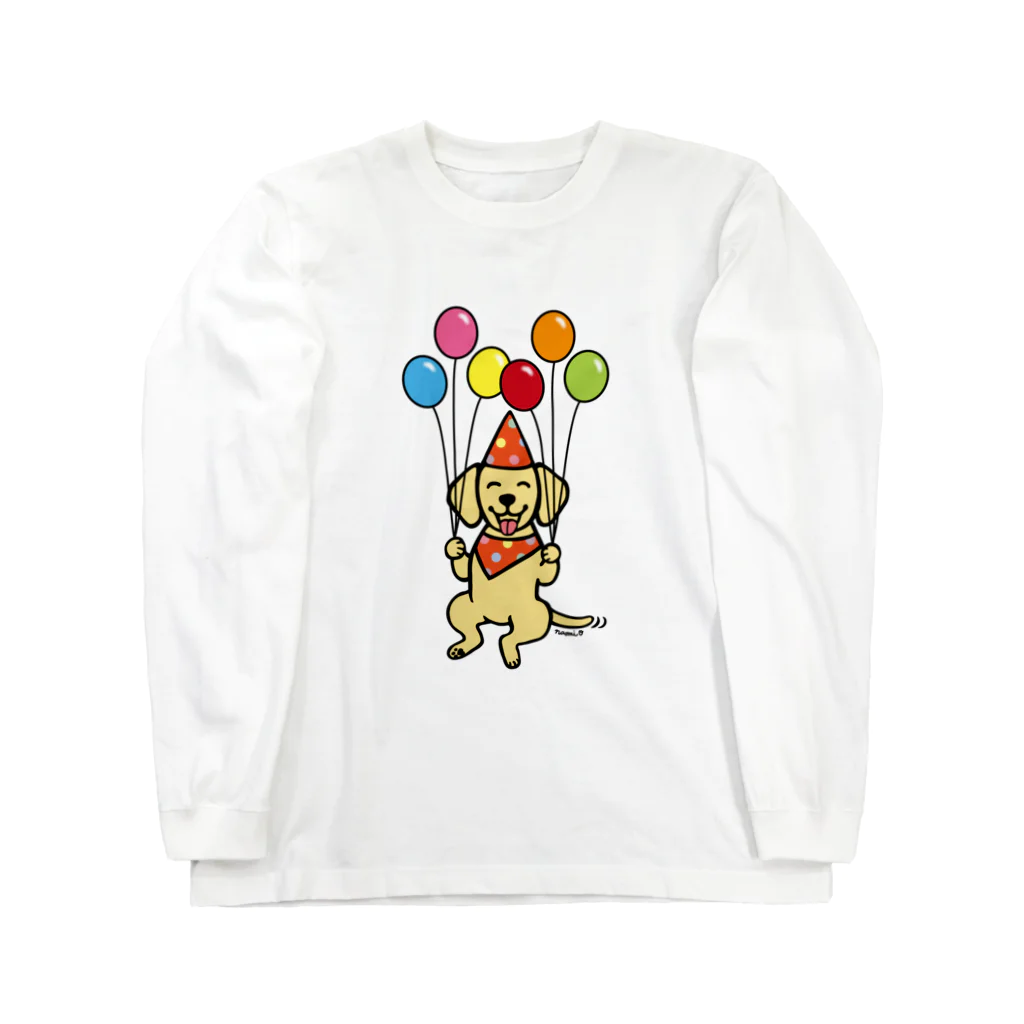 ハッピー・ラブラドールズのバースデーイエローラブラドール Long Sleeve T-Shirt