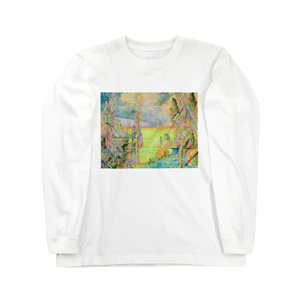 YOSHI-HEY ARTの砂漠と海と風 ロングスリーブTシャツ