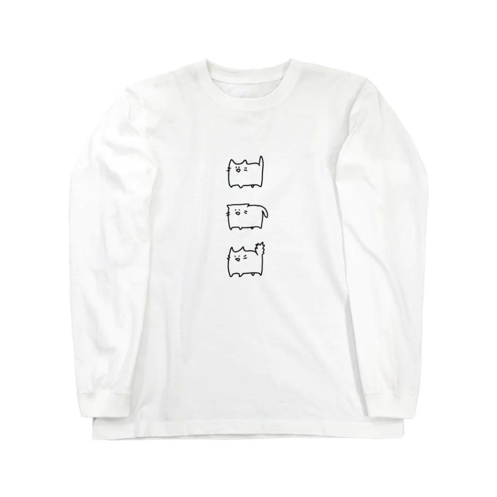 neko_00003のてぬきのてがきネコチャン（さんにん） Long Sleeve T-Shirt