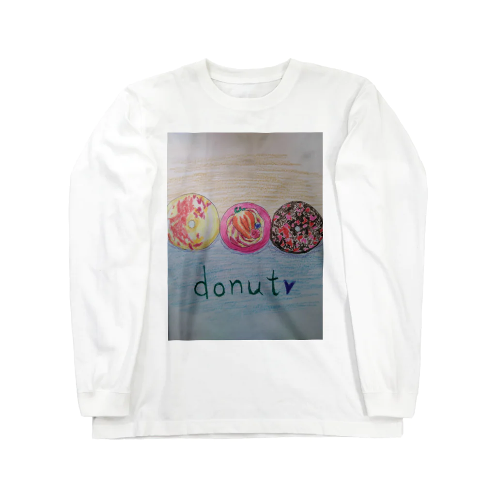 ねこの森でお散歩の華やかなドーナッツ Long Sleeve T-Shirt