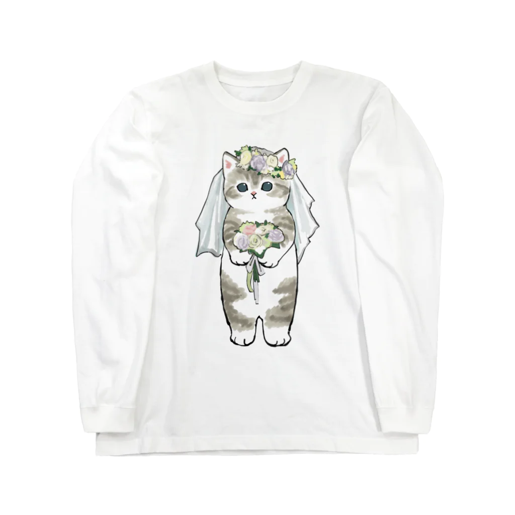 mofusandの花嫁にゃん ロングスリーブTシャツ