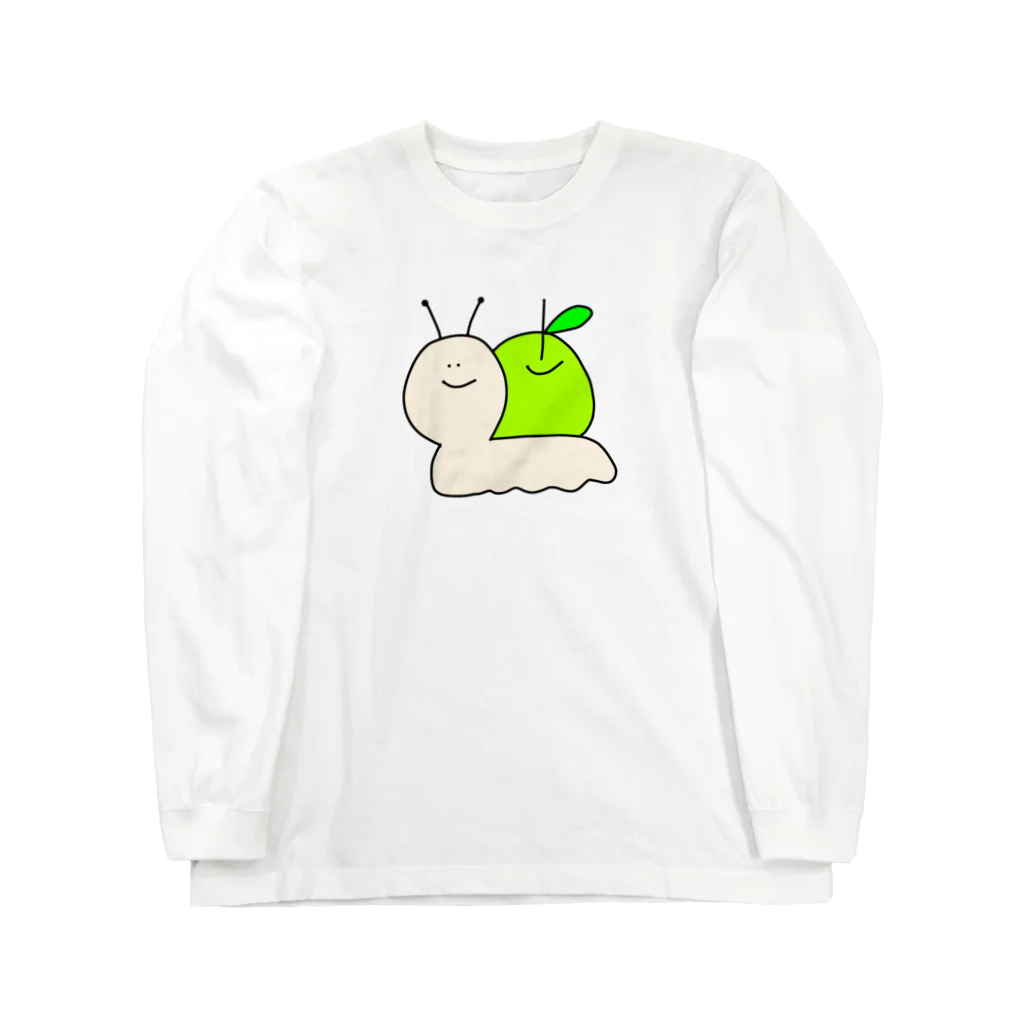 ゆるいもの倶楽部の🐌カタツムりんご🍏 ロングスリーブTシャツ