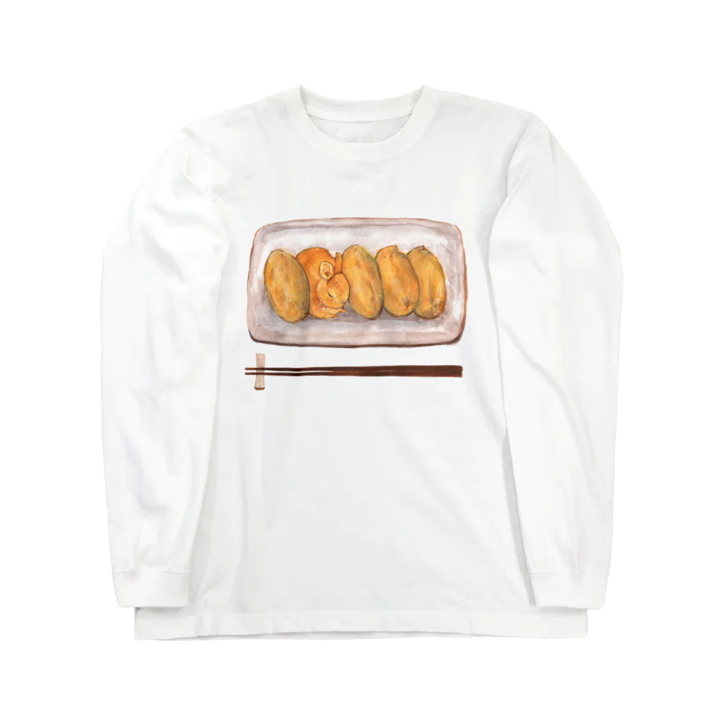 Ralriruのウサギといなり寿司（いきもの×たべものシリーズ） Long Sleeve T-Shirt
