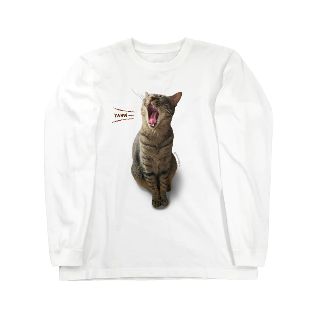 コムノのキジトラ猫の鶉（うずら） ロングスリーブTシャツ