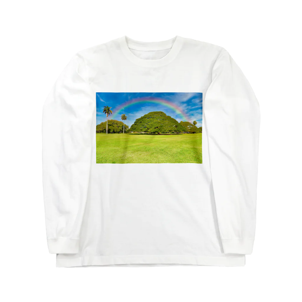 アロハスタイルハワイのハワイ　日立の樹（モンキーポッド） ロングスリーブTシャツ