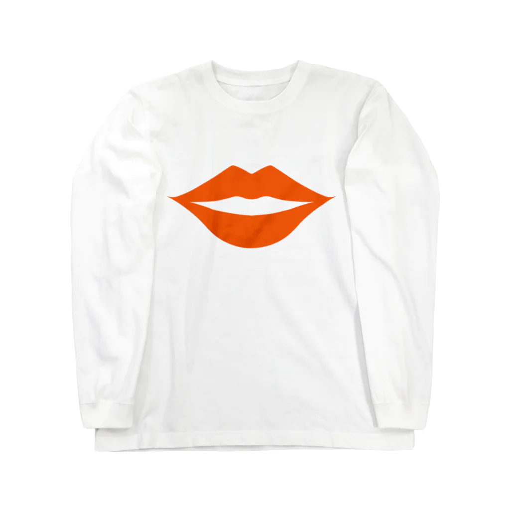 多摩市民のセクシーな唇(オレンジ) ロングスリーブTシャツ