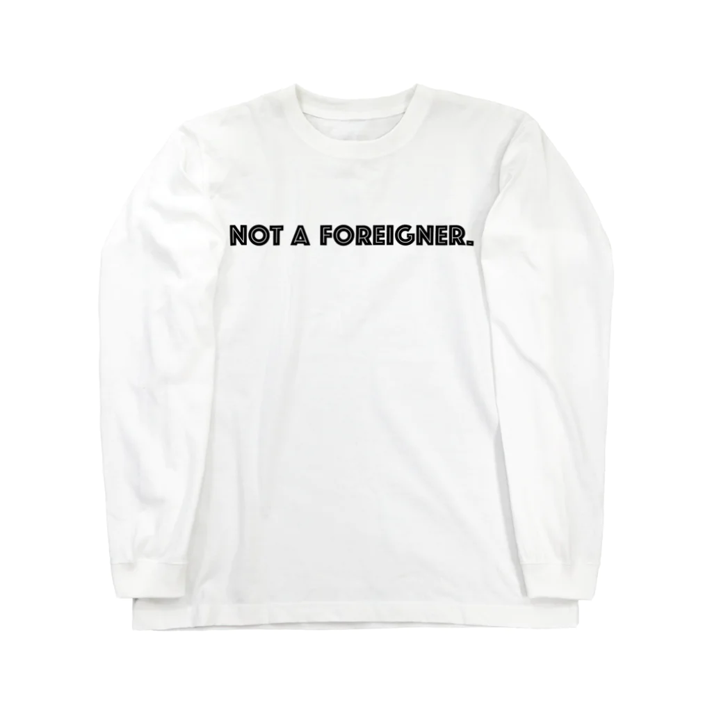 mincora.の外人ではない NOT A FOREIGNER.　- black ver. 01 - ロングスリーブTシャツ