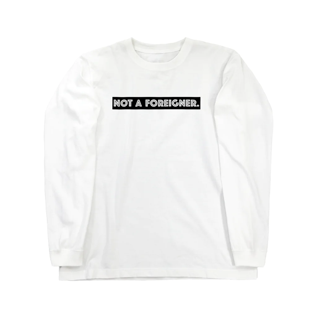 mincora.の外人ではない NOT A FOREIGNER. - black ver. 02 - ロングスリーブTシャツ