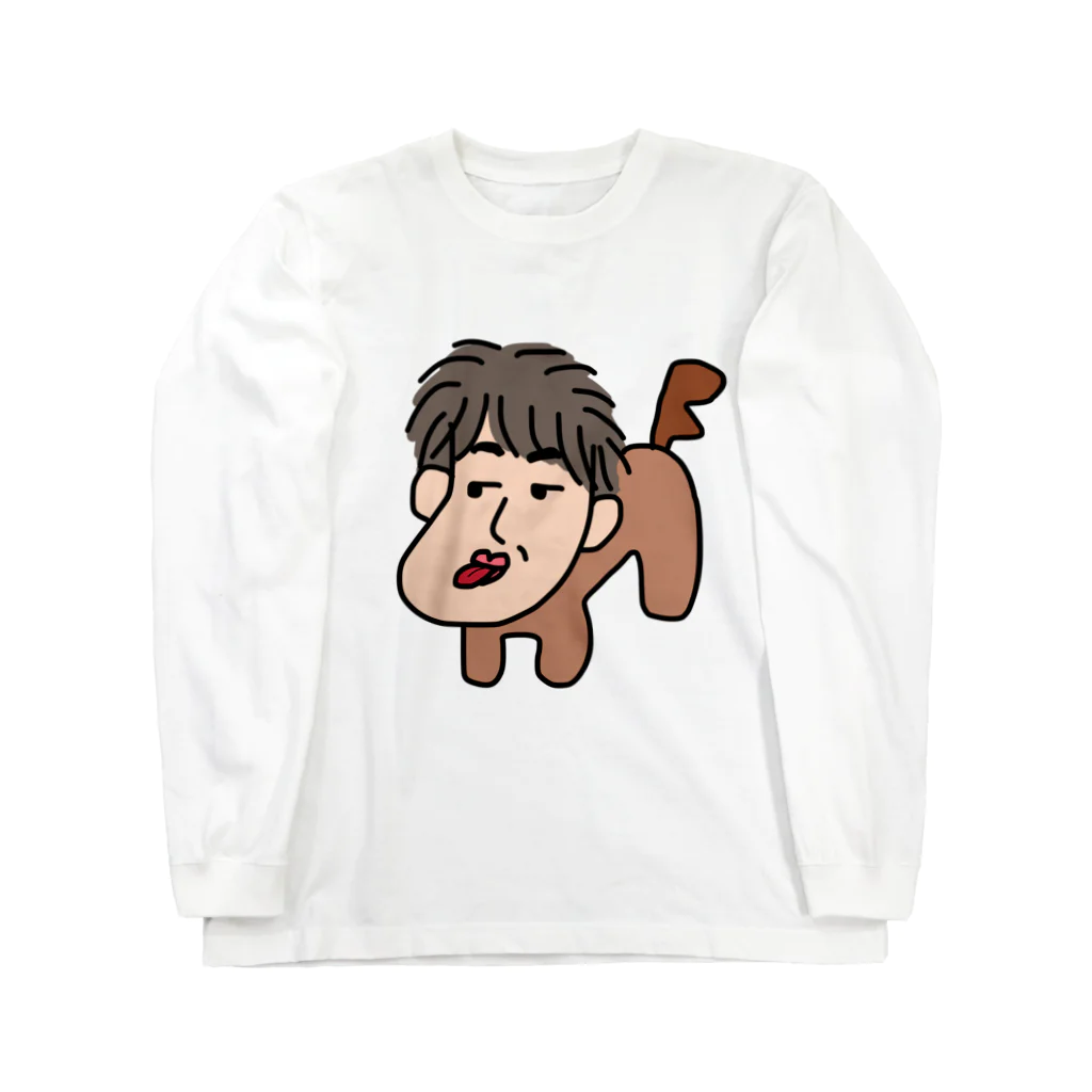 ぺく◎Shopの人面犬「たか爺」 Long Sleeve T-Shirt