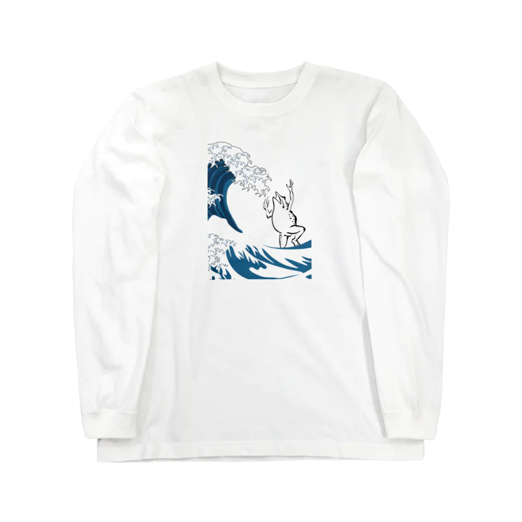 INIの鳥獣戯画×富嶽三十六景 Long Sleeve T-Shirt