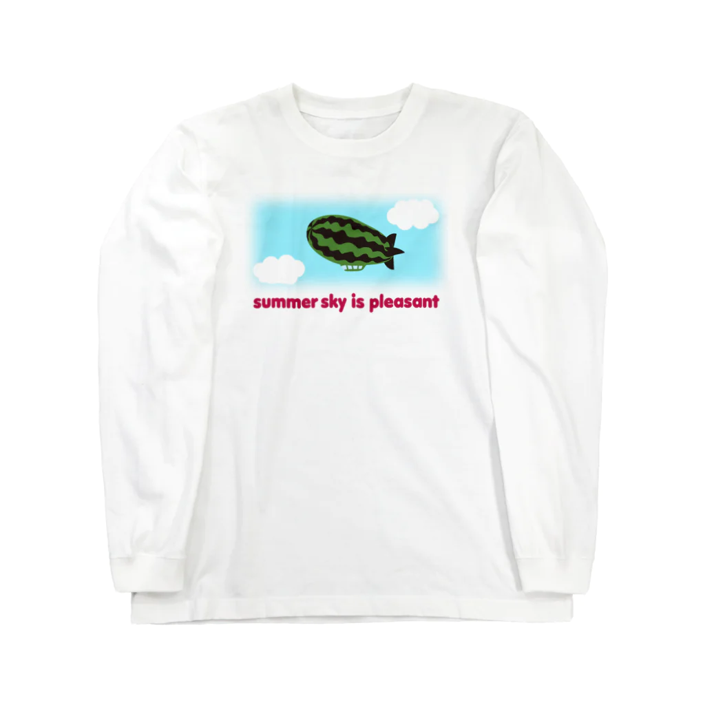 キッズモード某のスイカ飛行船 Long Sleeve T-Shirt