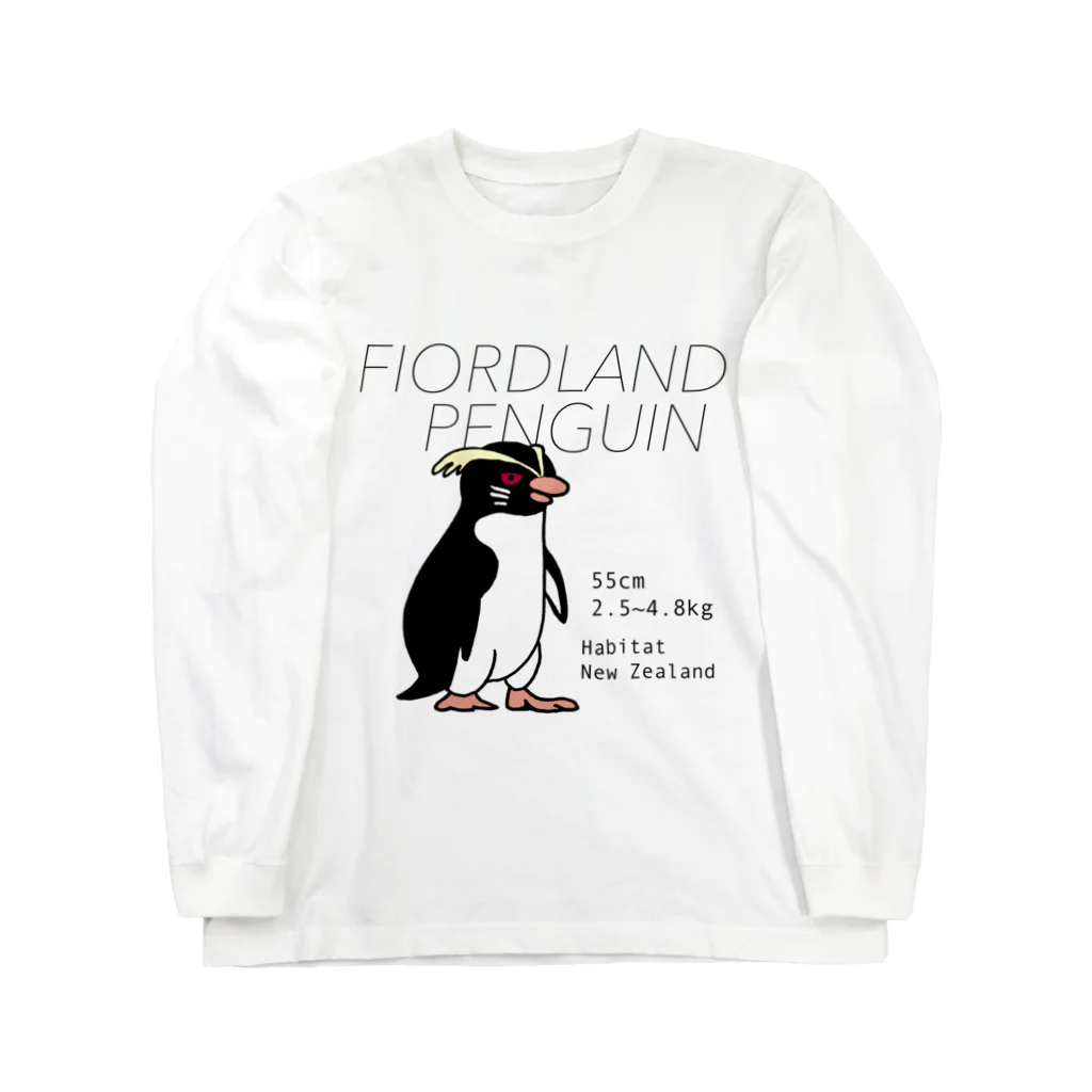 空とぶペンギン舎のフィヨルドランドペンギン ロングスリーブTシャツ