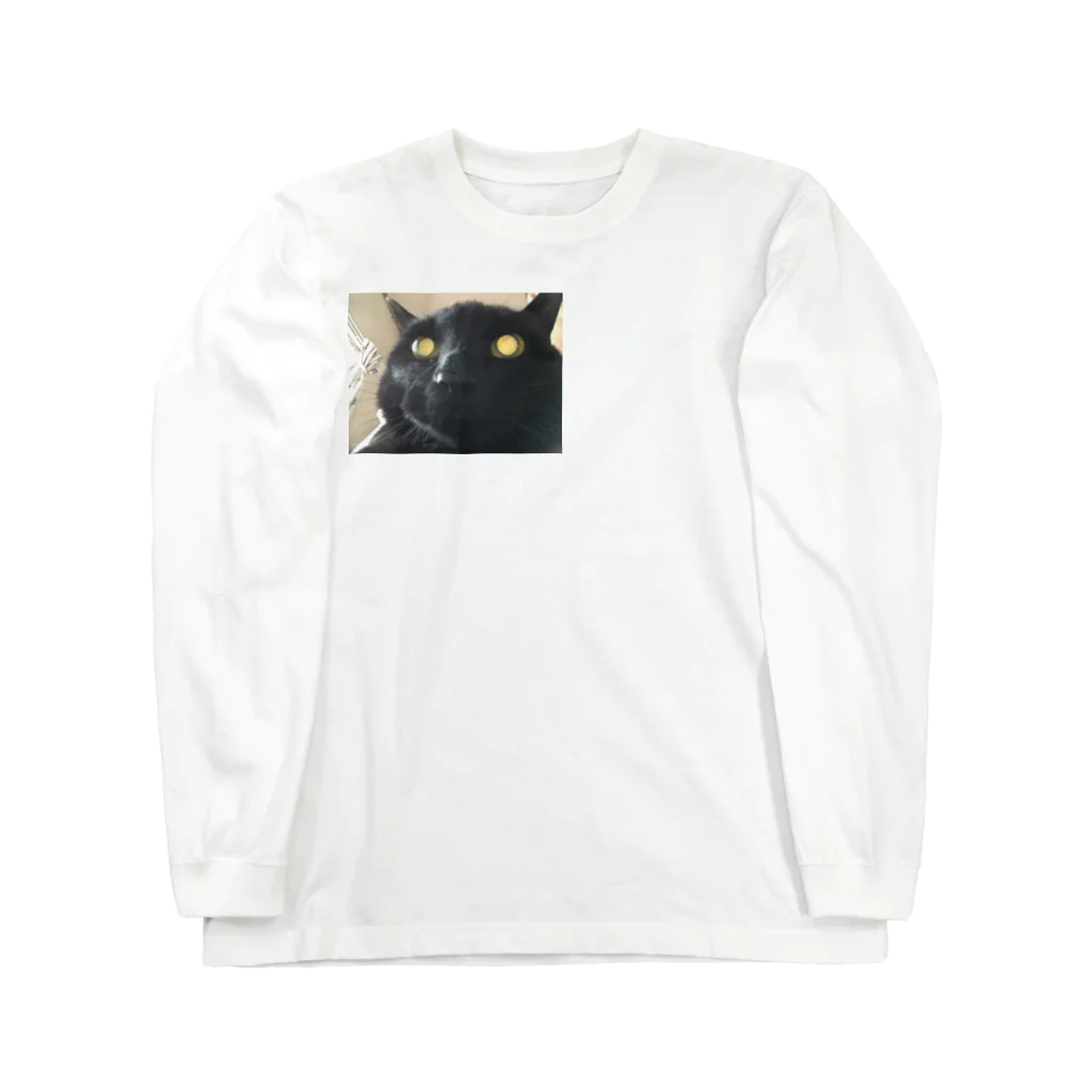 ねこじまんスーベニアショップのねこじまんBlack Cat Moan Long Sleeve T-Shirt