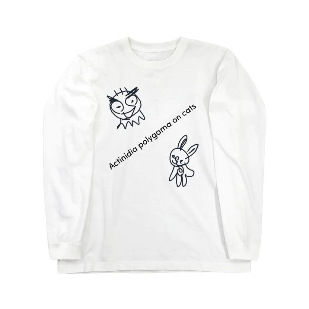 猫にmatatabiの猫にmatatabi  Actinidia polygama on cats ロングスリーブTシャツ