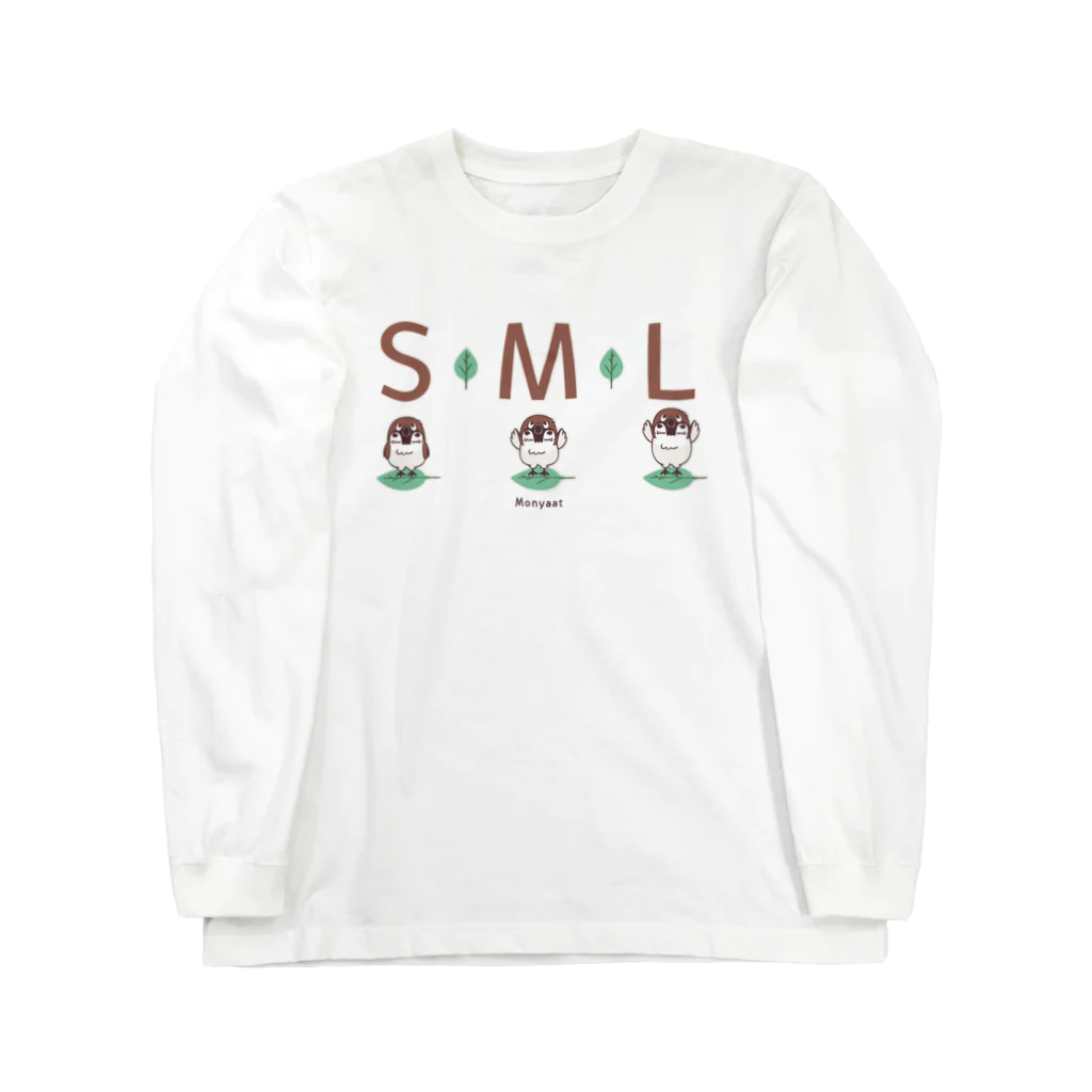 イラスト MONYAAT のスズメがちゅん SMLTシャツ Long Sleeve T-Shirt