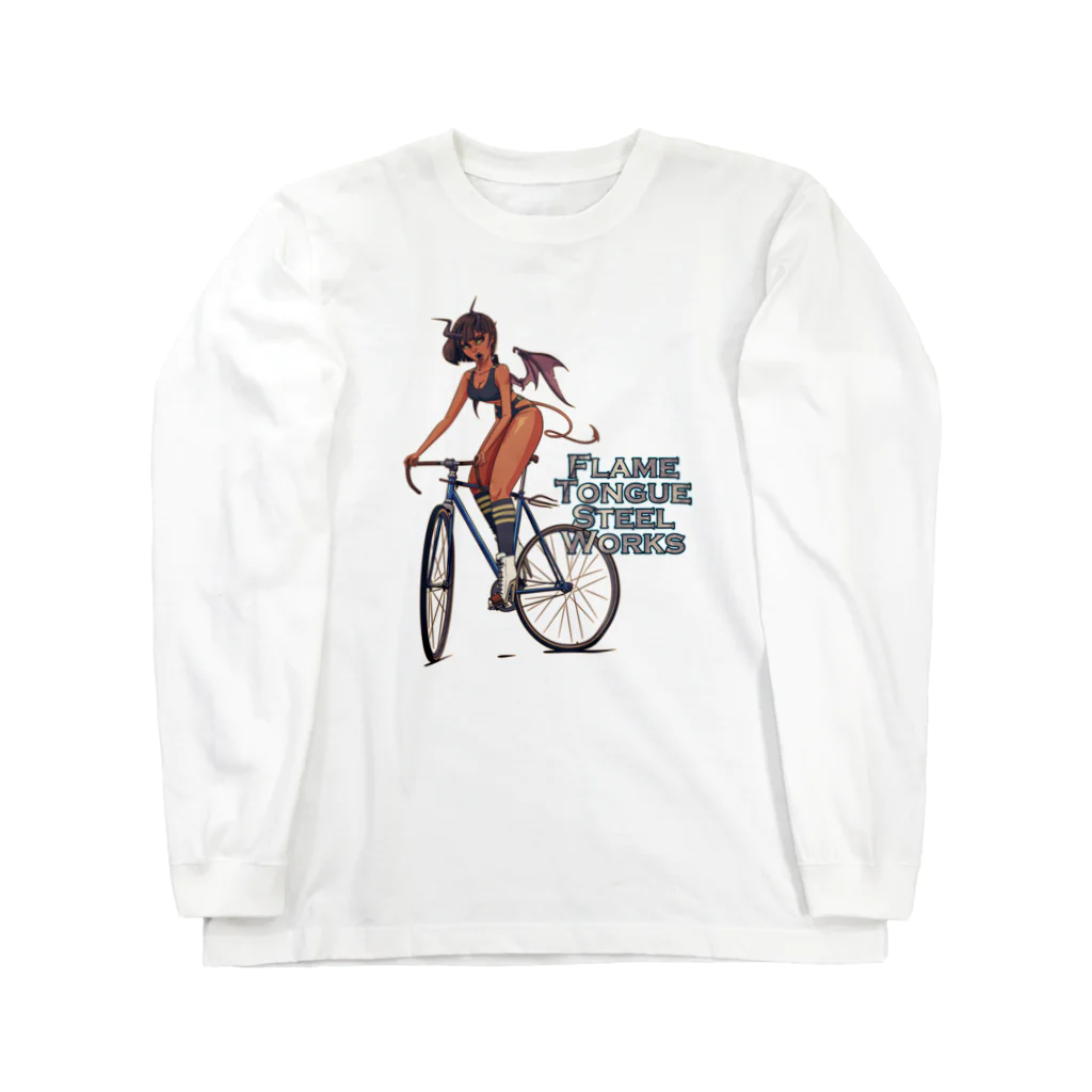 nidan-illustrationの"FLAME TONGUE STEEL WORKS" Long Sleeve T-Shirt