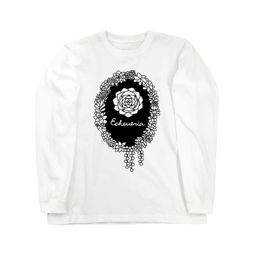 Alba spinaのエケベリア モノクロ Long Sleeve T-Shirt