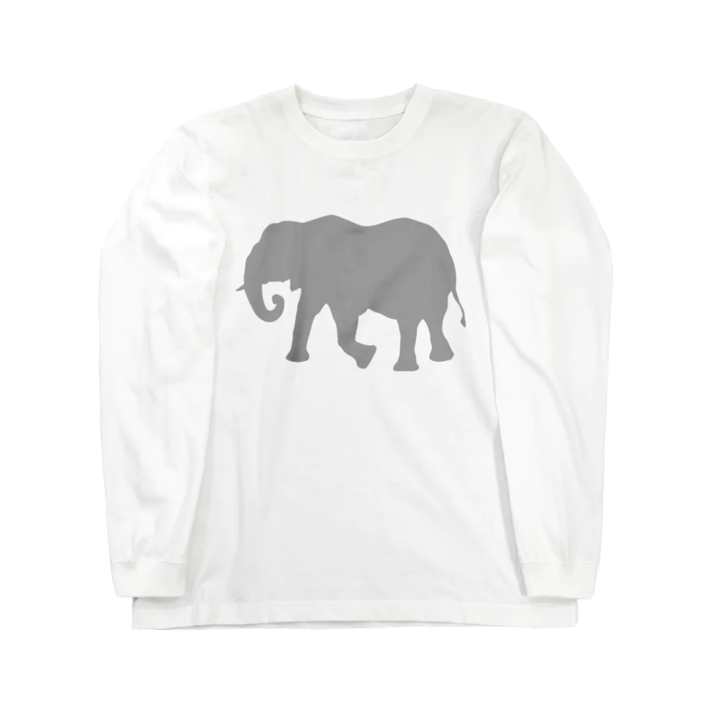 あおぞらのゾウ_ GRAY Long Sleeve T-Shirt