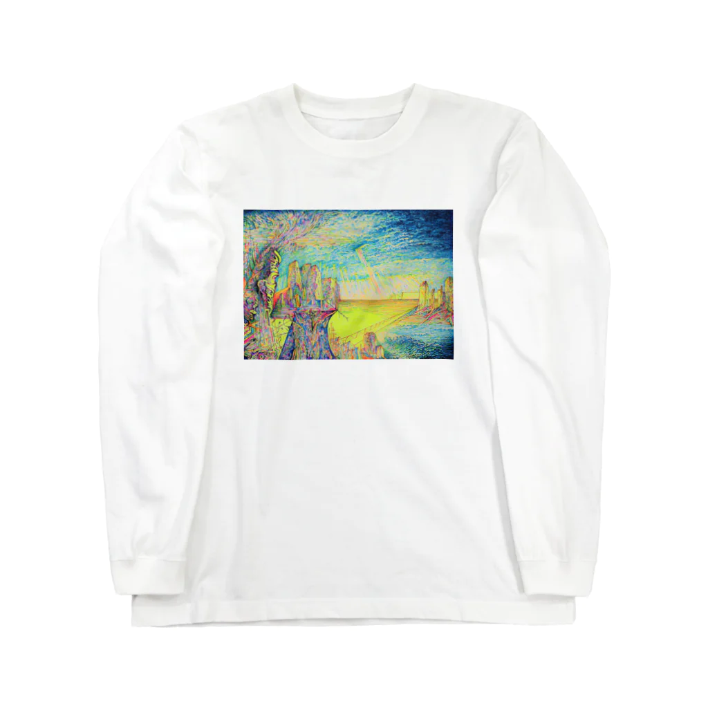 YOSHI-HEY ARTの電波と土と水と ロングスリーブTシャツ