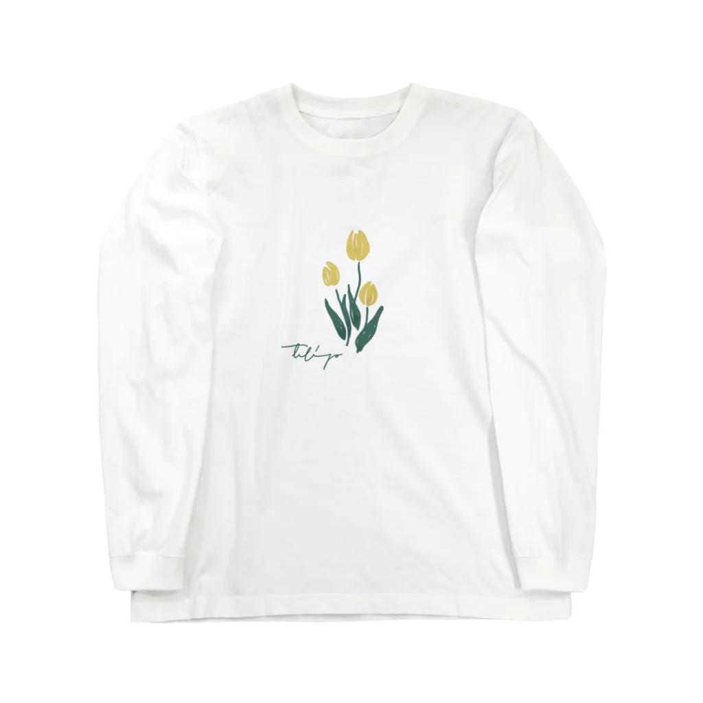 tulipの白地　tulip ロングスリーブTシャツ