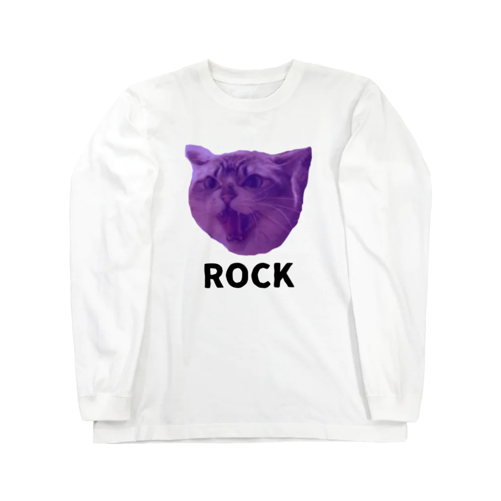 小鳥と映画館のロックなネコ Long Sleeve T-Shirt