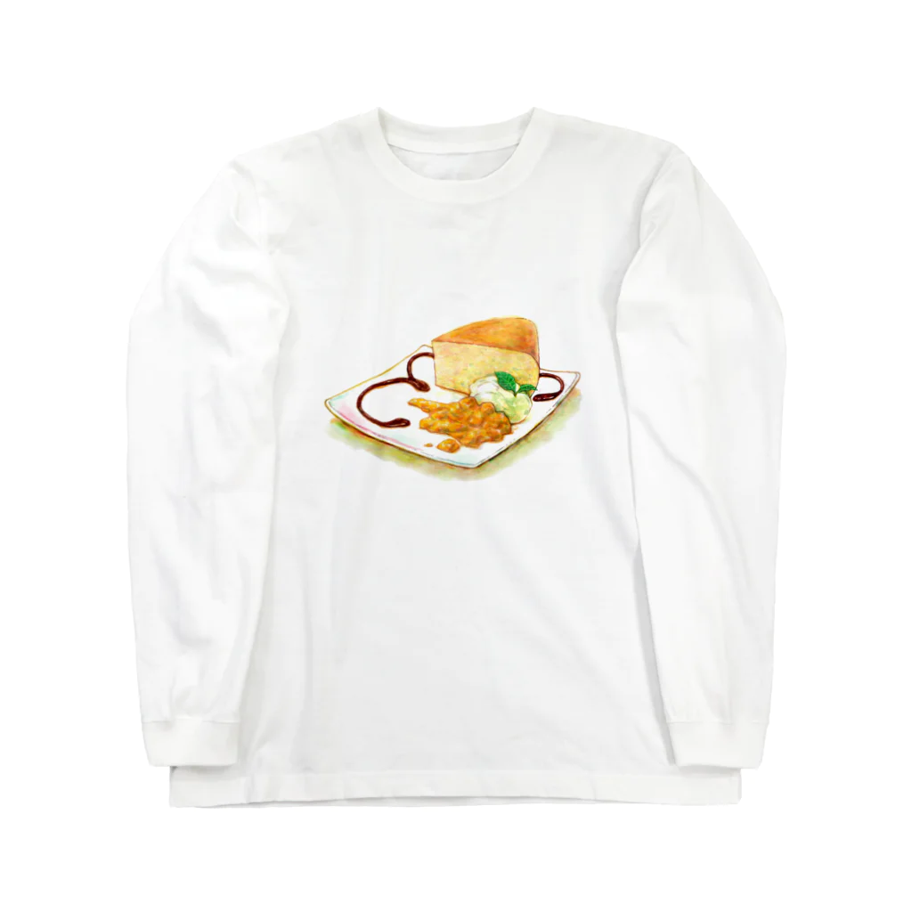 志瓜のSUZURIのふわふわスフレチーズケーキ ロングスリーブTシャツ