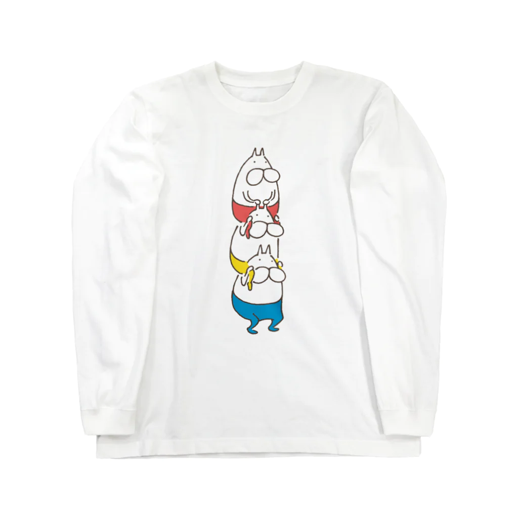 くらきち ONLINE SHOPのねこタイツ かたぐるま ロングスリーブTシャツ