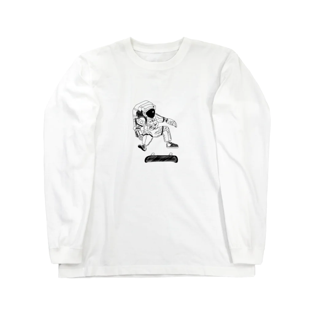 子供の落書き屋の宇宙でスケートボード Long Sleeve T-Shirt