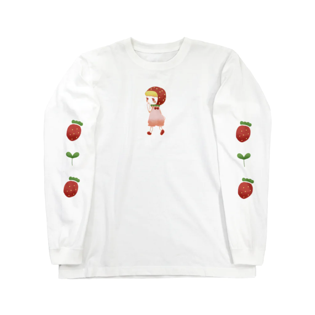 いちごショップの🍓いちごいっぱいTシャツ ロングスリーブTシャツ