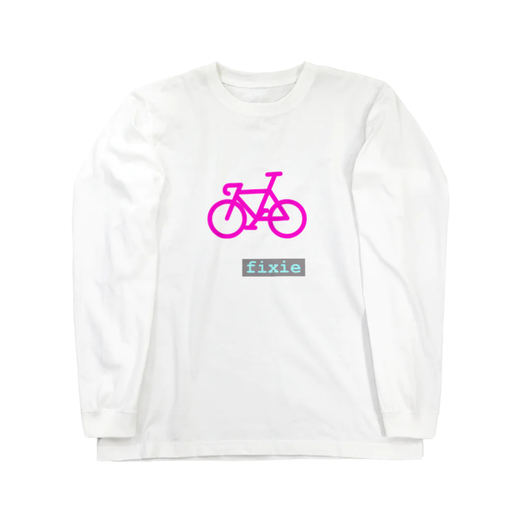 komgikogikoのピストバイク(シンプル)ピンク ロングスリーブTシャツ